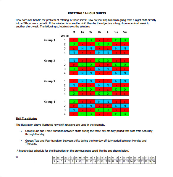 12 Hour Shift Schedule Templates – 9+ Free Word, Excel, PDF Format 