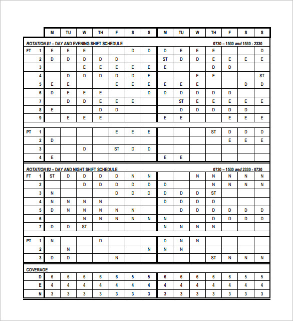 Free Work Schedule Templates for Word and Excel