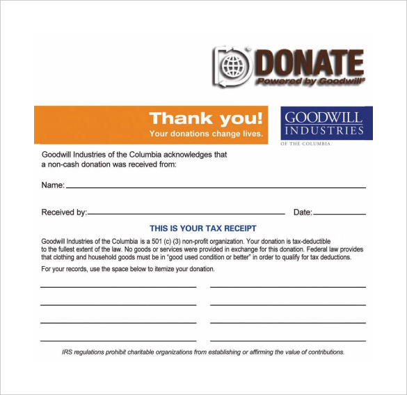 Sample Donation Receipt Template 23+ Free Documents in PDF, Word