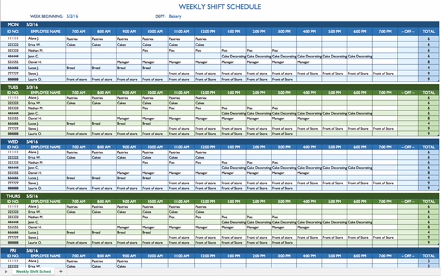8 hour Rotating Shift Schedule Schedules Templates