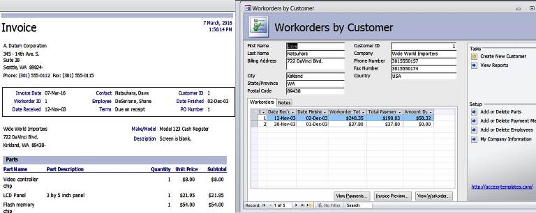 Access Invoice Template Free | invoice example