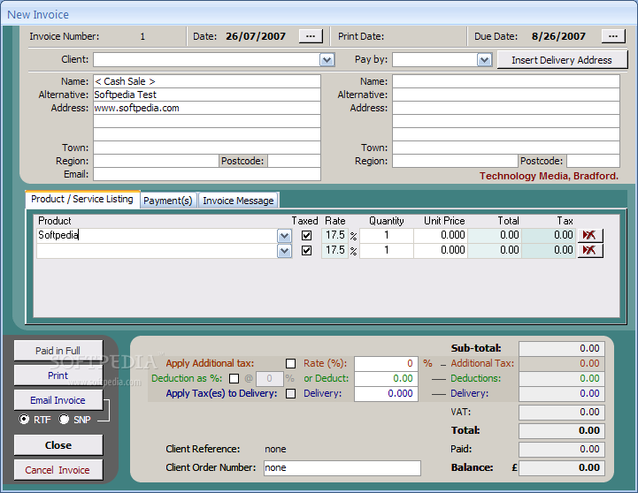 Access Invoice Template Free | invoice example