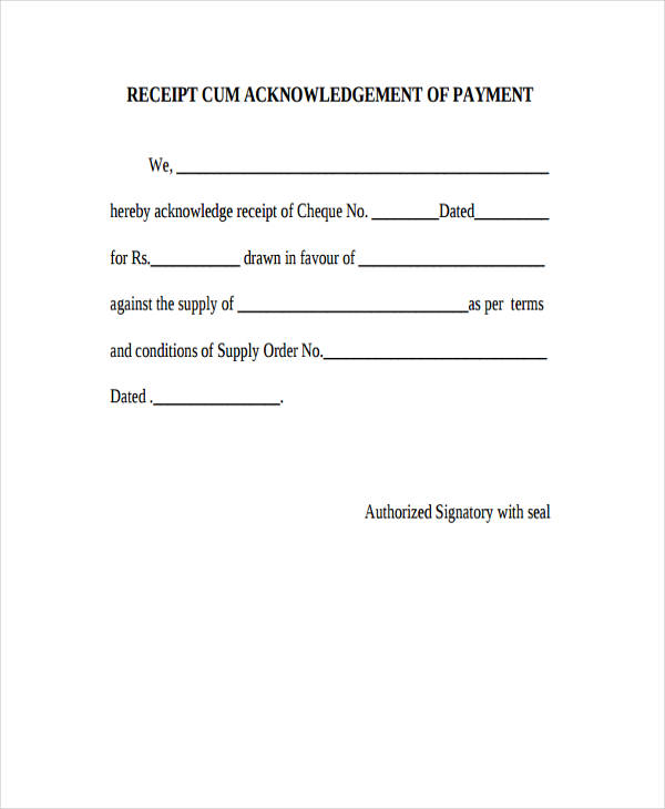 15+ Acknowledgement Receipt Templates Free Sample, Example 