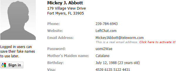 Free Fake Online Name and Identity Generator Free Fake Online Name and Identity Generator