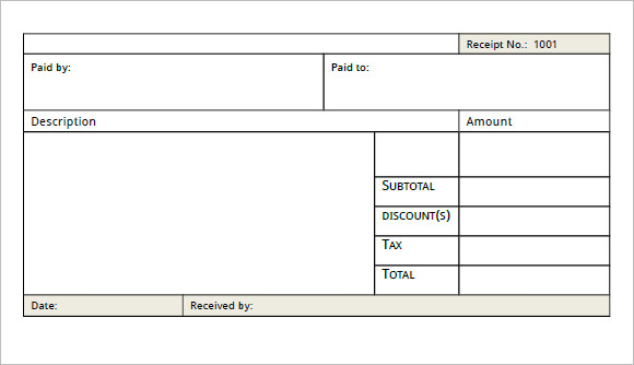 Blank Receipt Template – 23+ Free Word, Excel, PDF, Vector EPS 