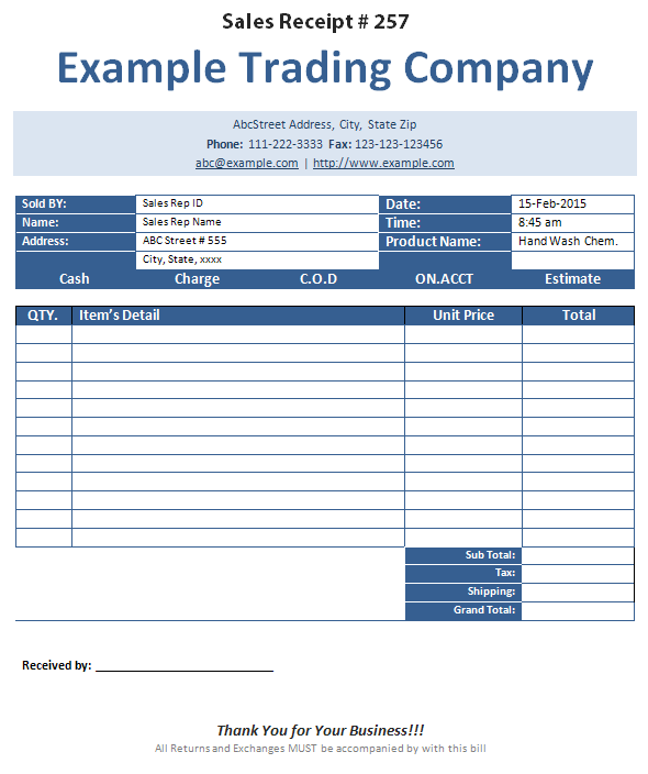 Blank Money and Cash Receipt Template : Helloalive