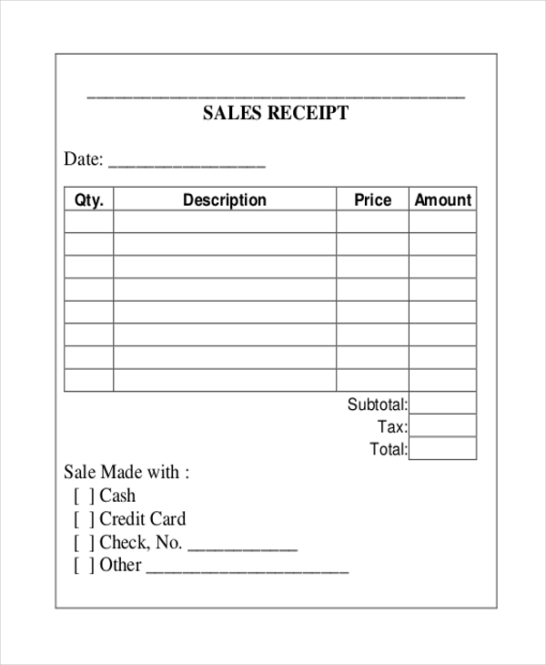 Free Receipt Template | Rent Receipt and Cash Receipt Forms