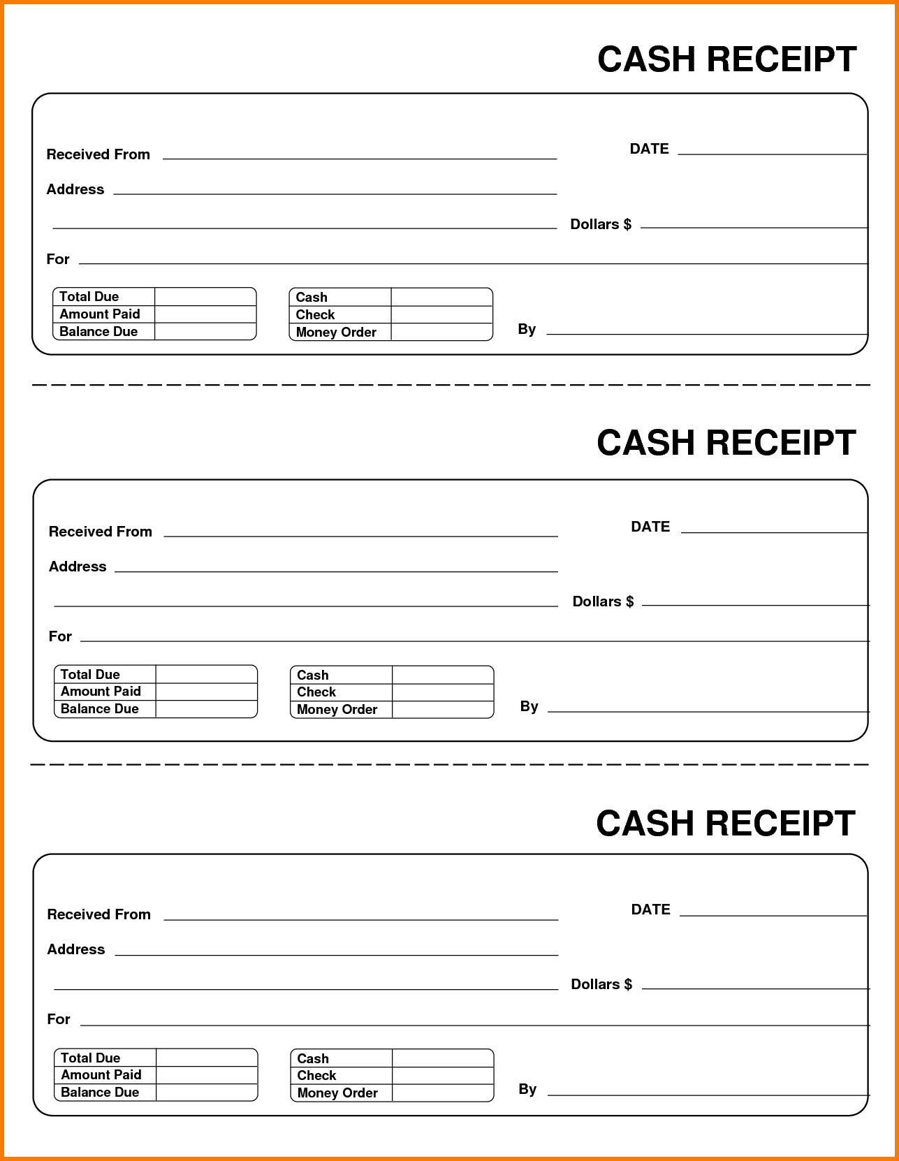Free Receipt Forms