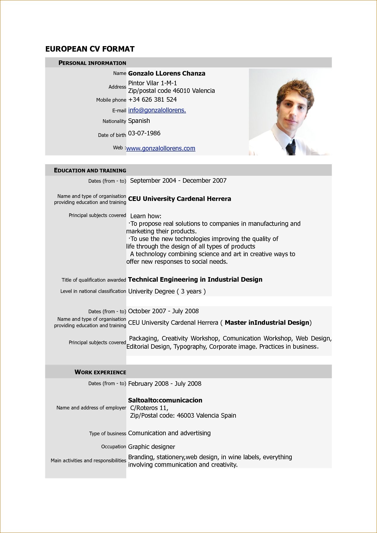 Examples Of Resumes : Cv Format Pdf For Job Resume Psd Template 