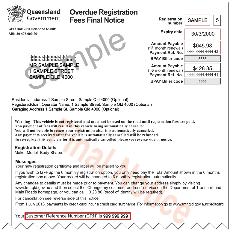 Where to find your customer reference number | Transport and 