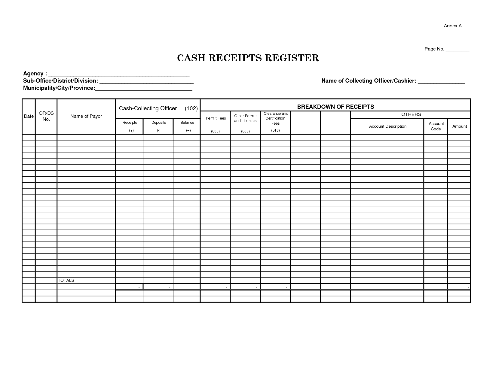 Cash Receipts Journal Form | General ledger, Free cash and Word doc