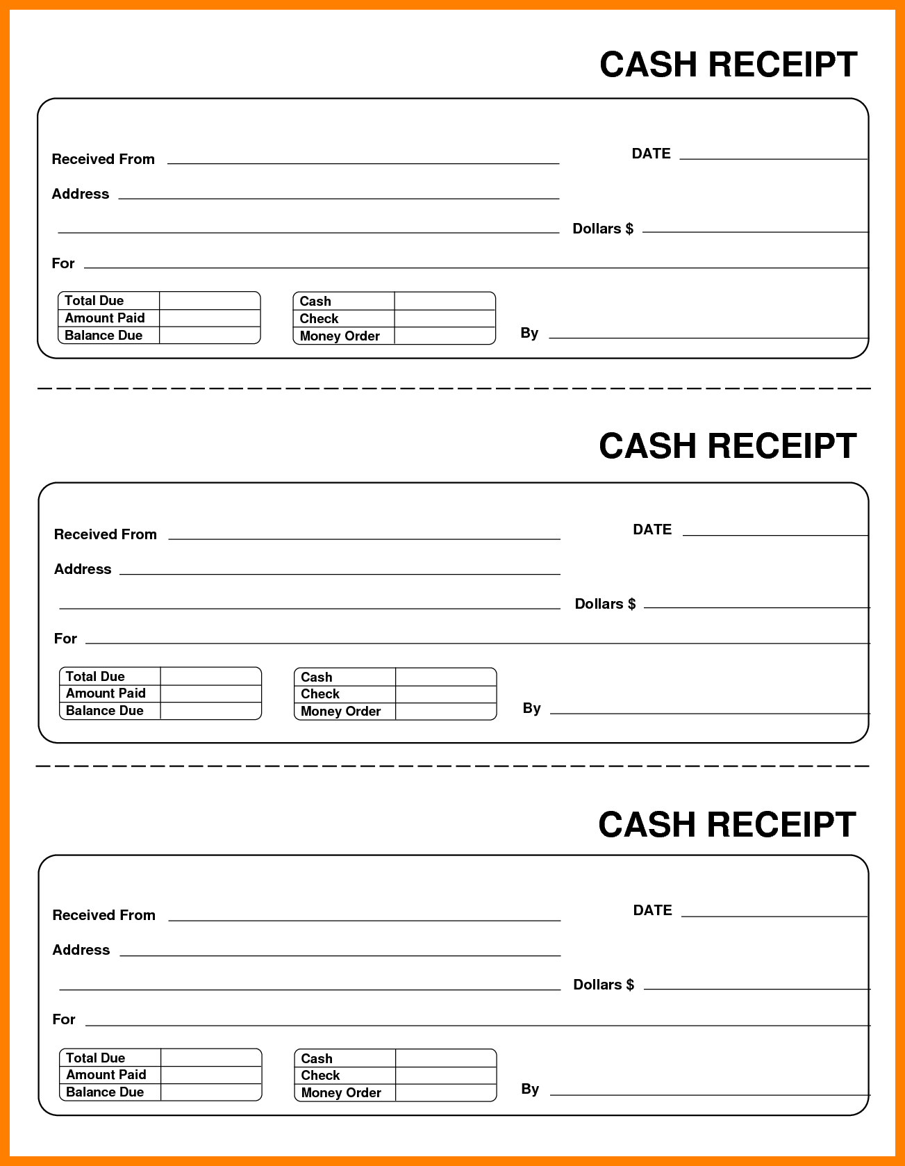 Excellent Cash Receipt Template For Spreadsheet Excel : Vatansun