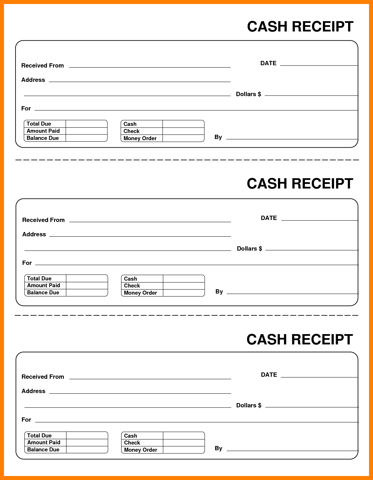 Money Receipt Template 23+ Free Word, Excel, PDF Format | Free 