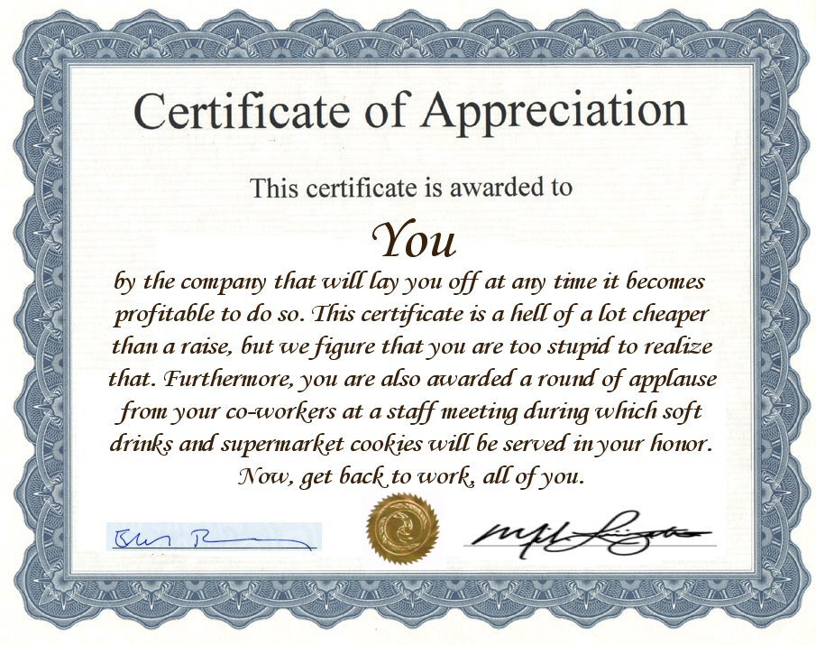 Employee Certificate of Appreciation | Certificates | Pinterest 