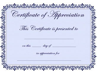 Student certificate of appreciation Free Certificate Templates 