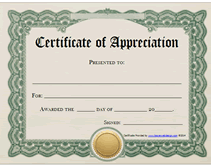 Free Printable Certificates of Appreciation Awards Templates