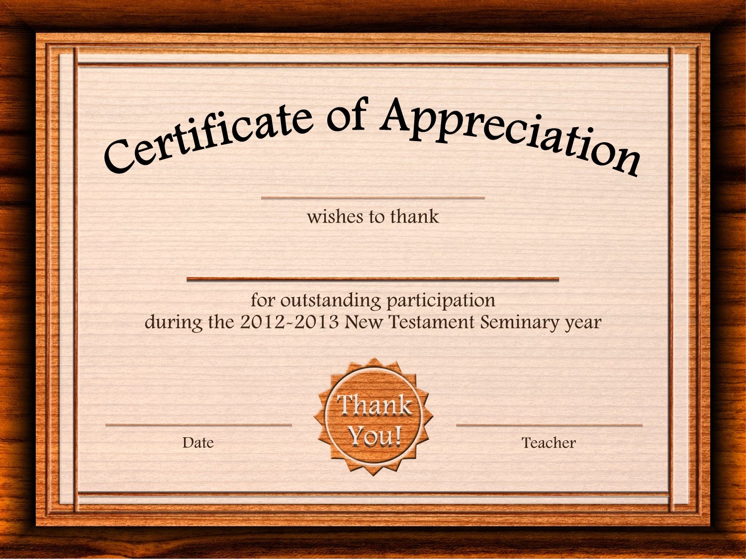 Free Printable Certificates of Appreciation