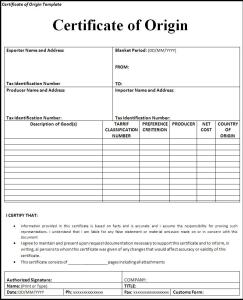 free Certificate of Origin Template | Free Word Templates free Certificate of Origin Template | Free Word Templates