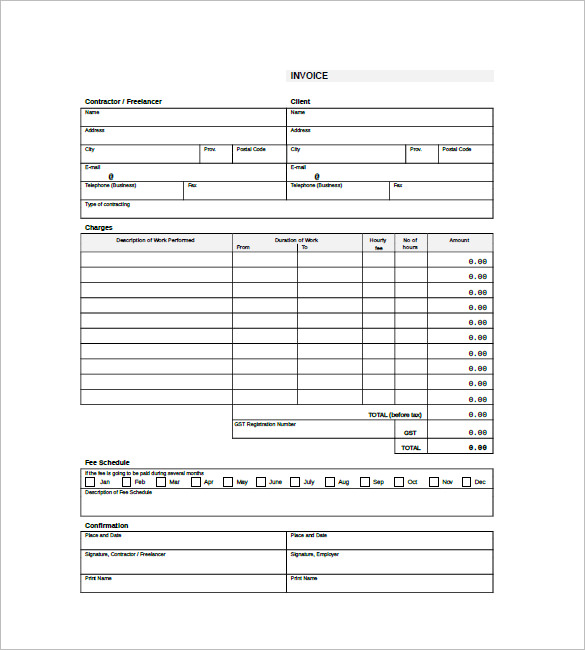 Contractor Invoice Template | invoice sample template Contractor Invoice Template | invoice sample template