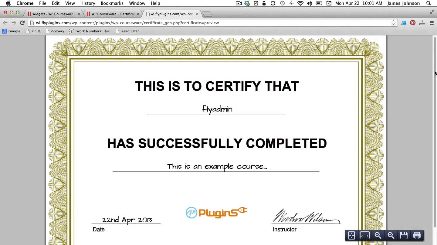 Made certificate. Make Certificate. Certificate of completion.