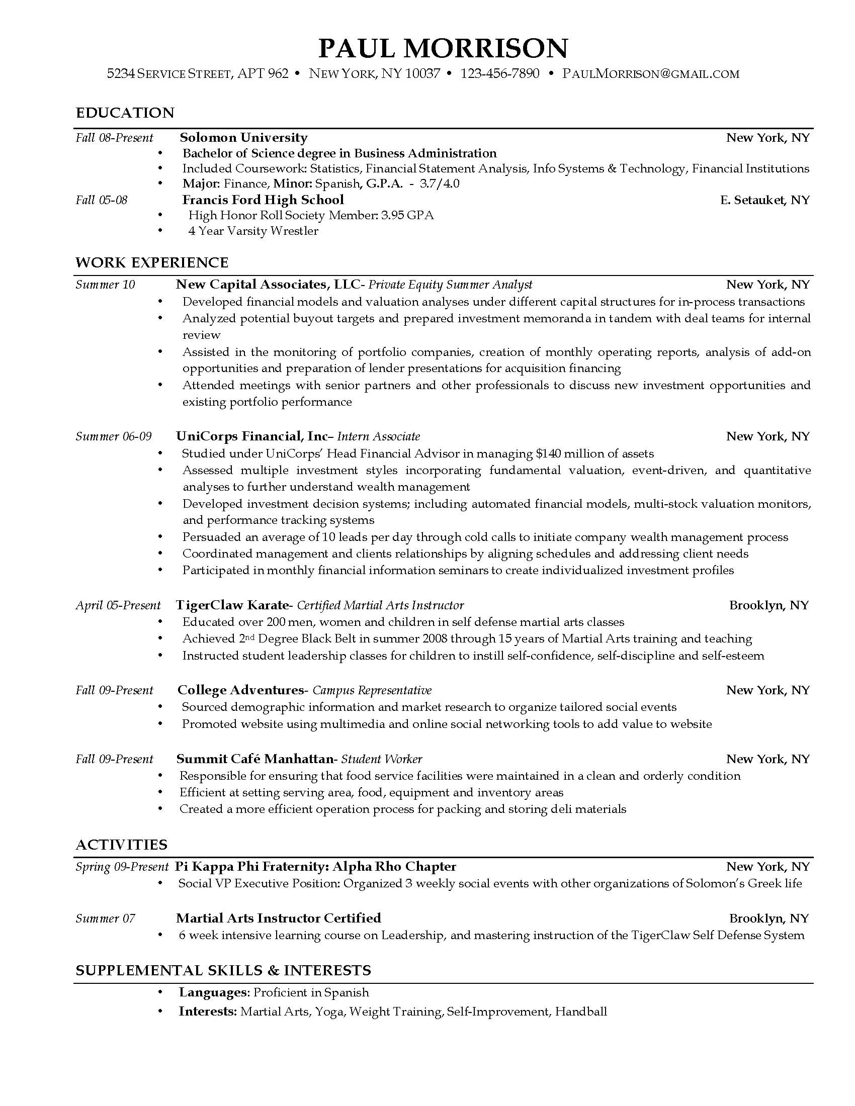 Resume Template For College Student. college student resume no 