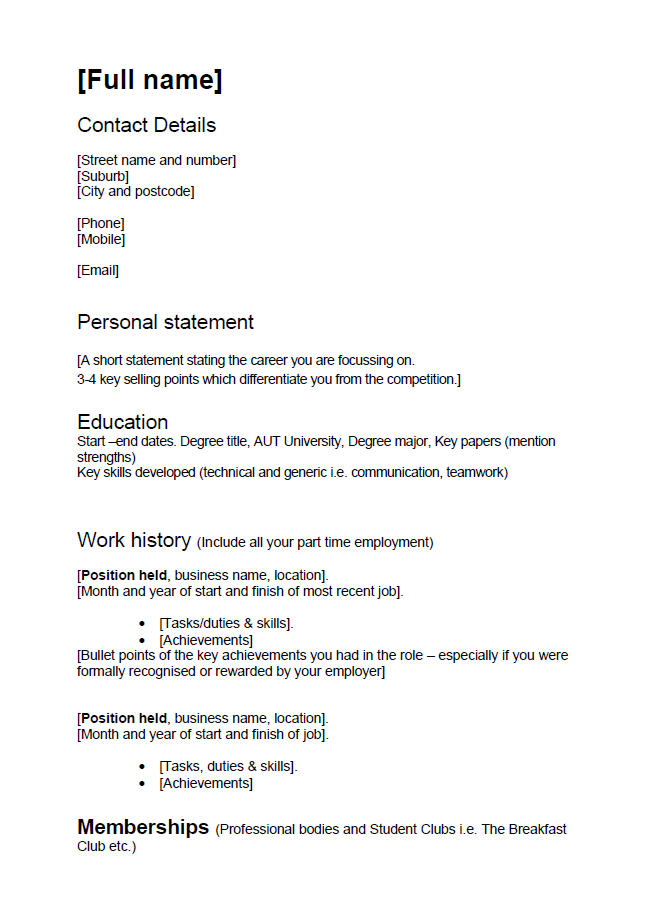 Sample Resume Nz | Free Resume Example And Writing Download
