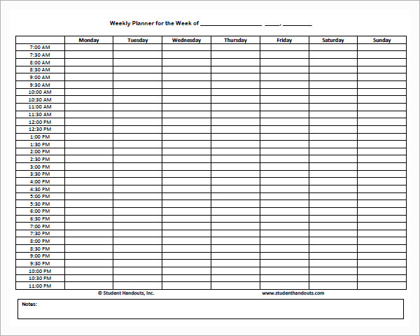 Schedule Template. Weekly Schedule Template For Word Version 1 