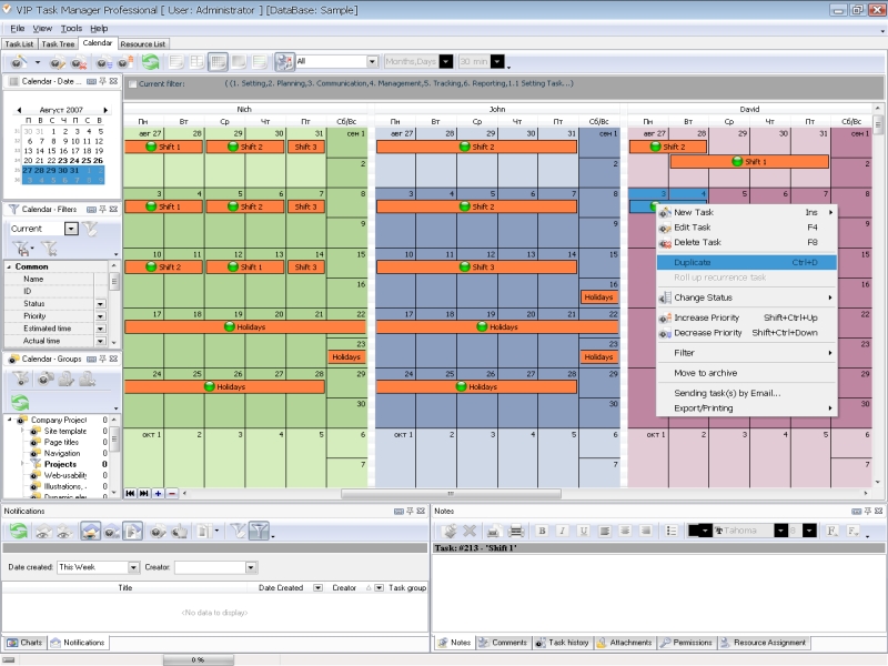 Employee daily time sheets for tracking employee time and workload