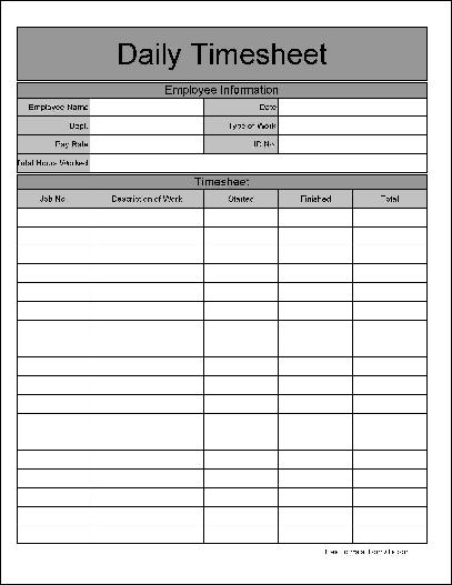 Sample Daily Timesheet. Employee_Timesheet1 Free Human 