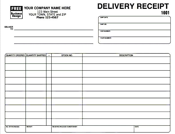Delivery Receipt Template in Excel Format | Excel Project 