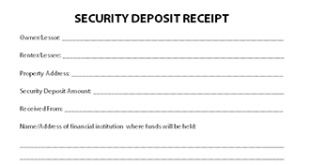 Security Deposit Receipt Template