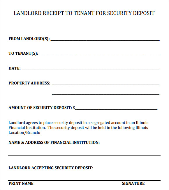 Car Deposit Receipt Template