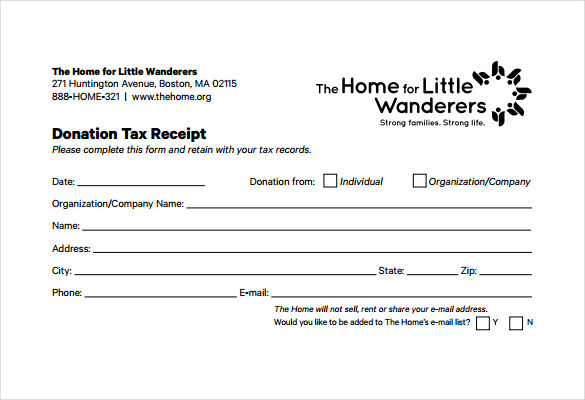 Tax Donation Receipt Template , Receipt Template Doc for Word 