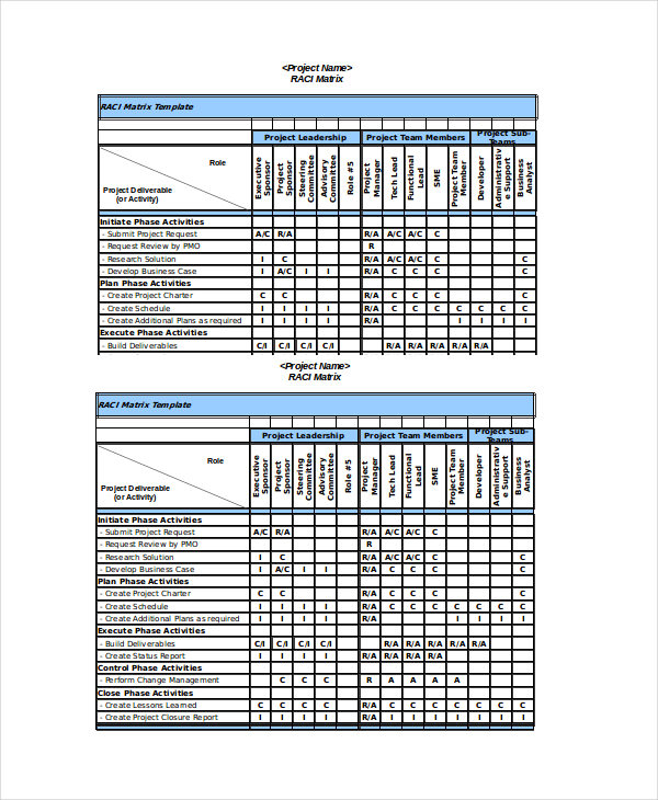 Excel Matrix Template 6+ Free Excel Documents Download | Free 