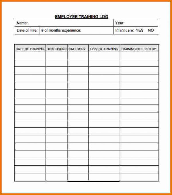 training record template excel