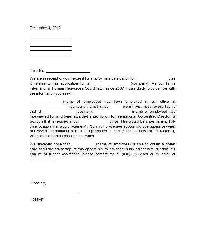 Employment Confirmation Letter Template