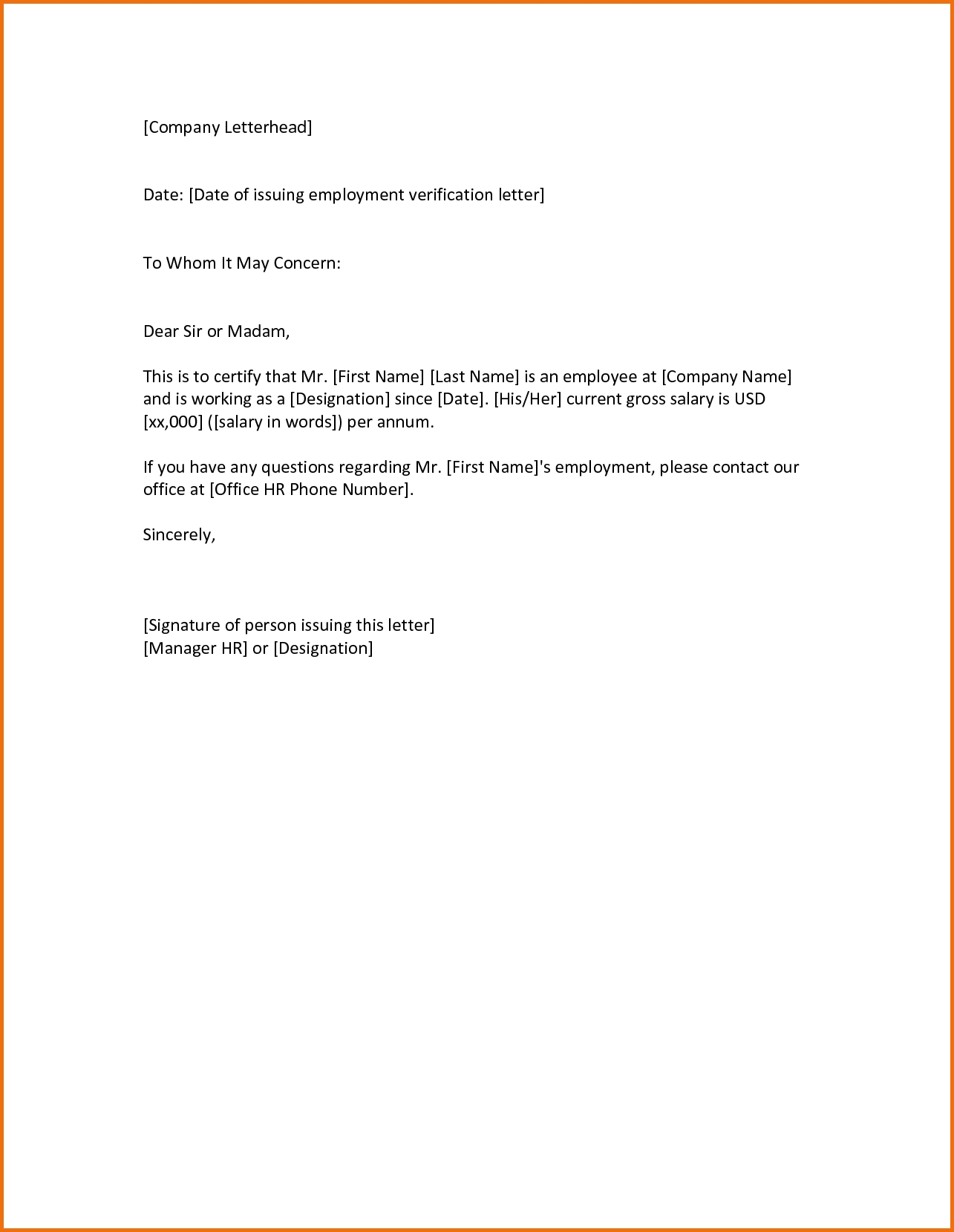 To Whom It May Concern Letter Employment Verification | The Letter 