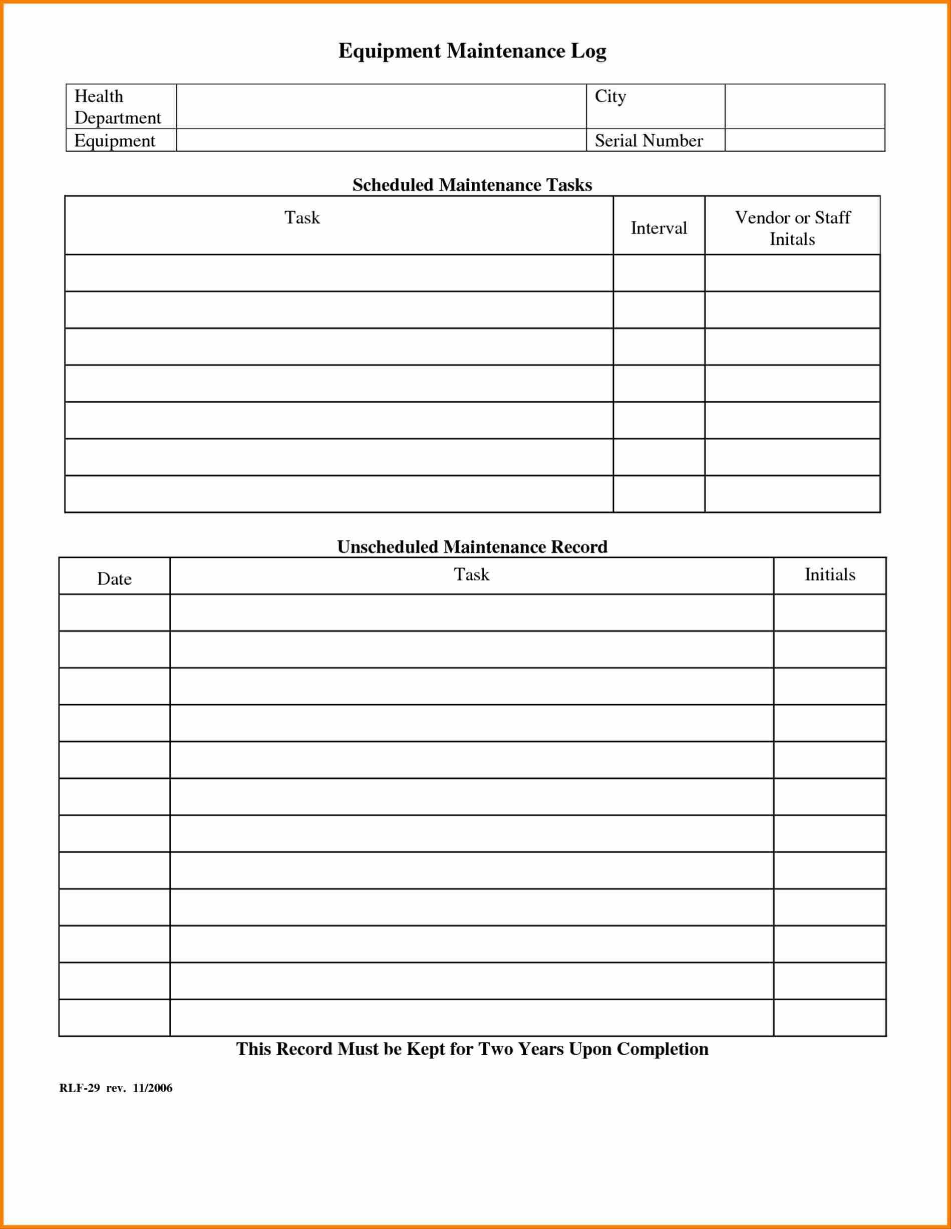 Maintenance Schedule Templates – 21+ Free Word, Excel, PDF Format 