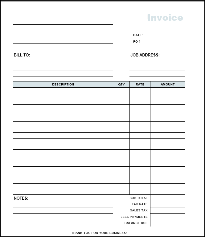 Free Construction Invoice Template | Excel | PDF | Word (.doc)