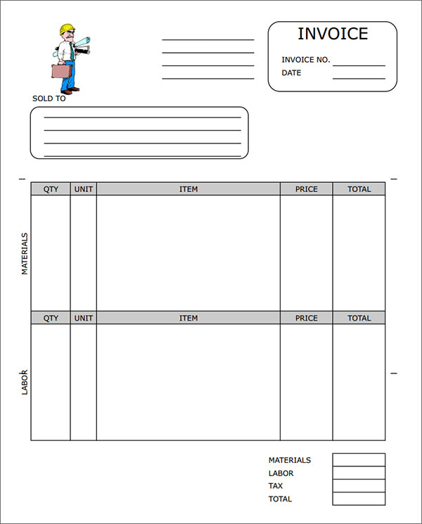 Free Construction Invoice Template Word | invoice example