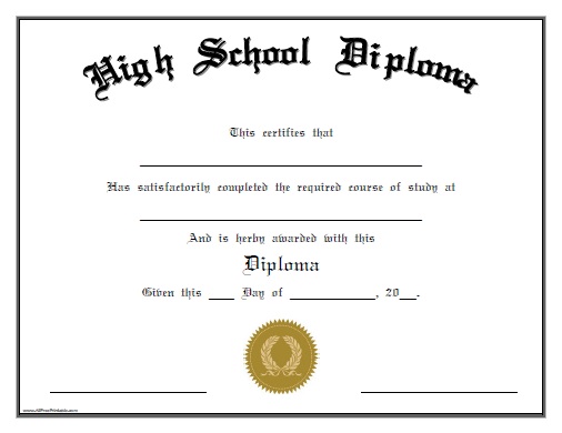 5+ High School Diploma Templates Free Download!!