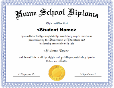 Homeschool Diploma Template