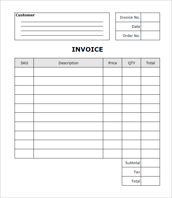 Free Invoice Template for Excel