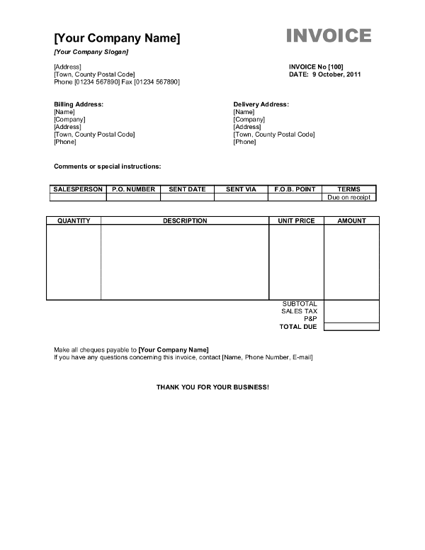 Free Invoice templates Free Online Invoice Generator