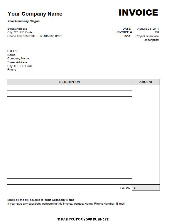 Simple Invoice Template UK | printable invoice template