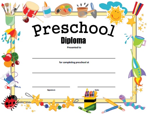 Preschool Diploma Free Printable AllFreePrintable.com