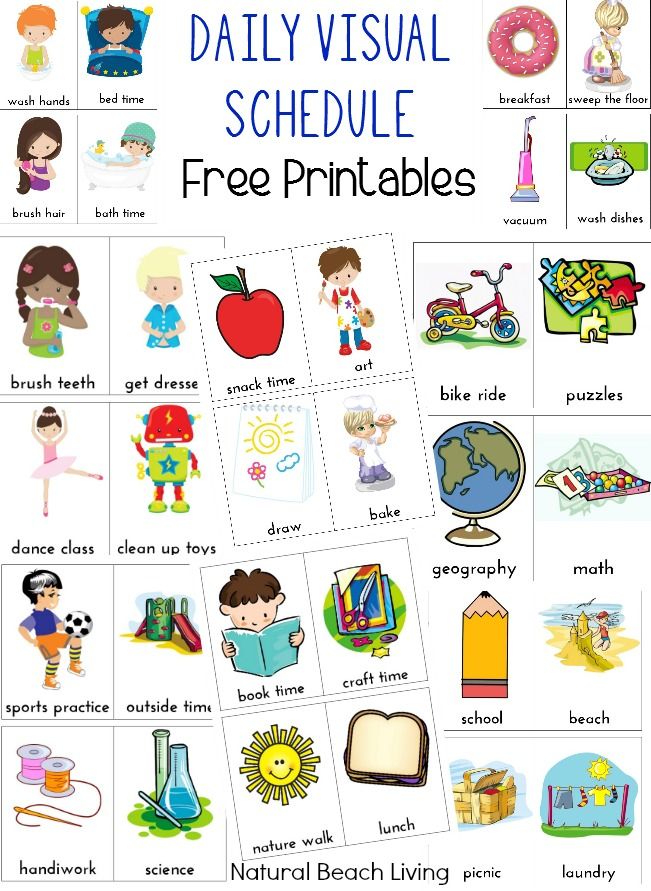 Free Printable Visual Schedule For Preschool No Time For Flash Cards