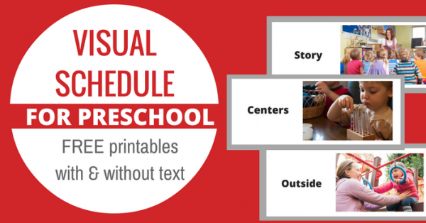 Free Printable Visual Schedule For Preschool No Time For Flash Cards