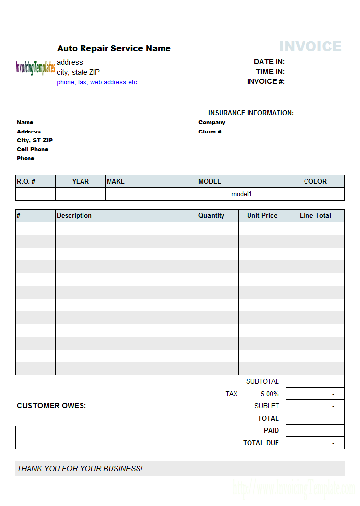 Auto Repair Invoicing Sample (2) Auto Repair Invoicing Sample (2)