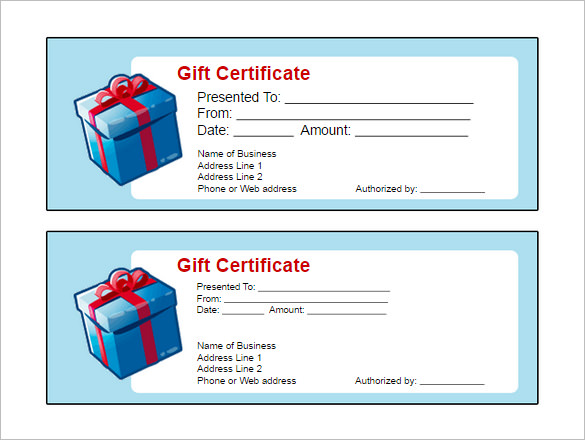 Customize Gift Certificate vouchers | Blank Certificates
